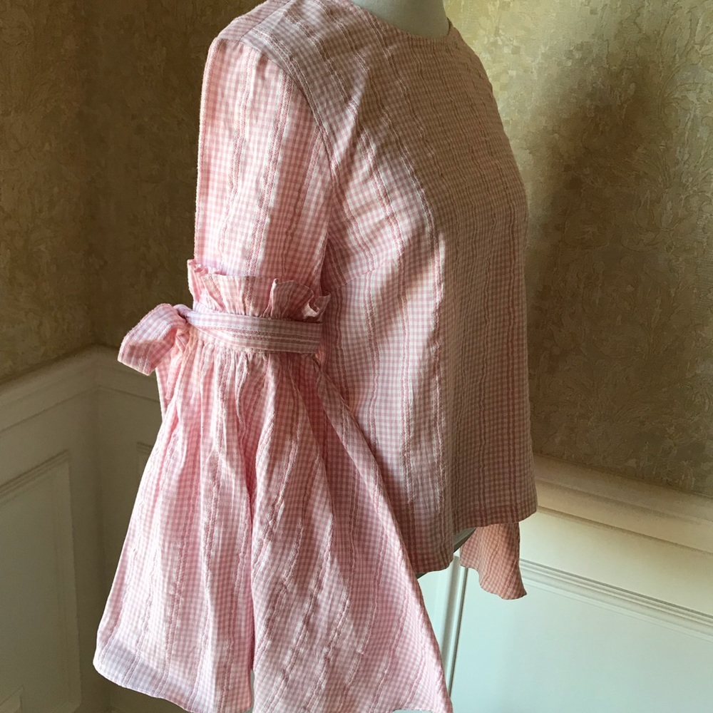 English Factory pink gingham top